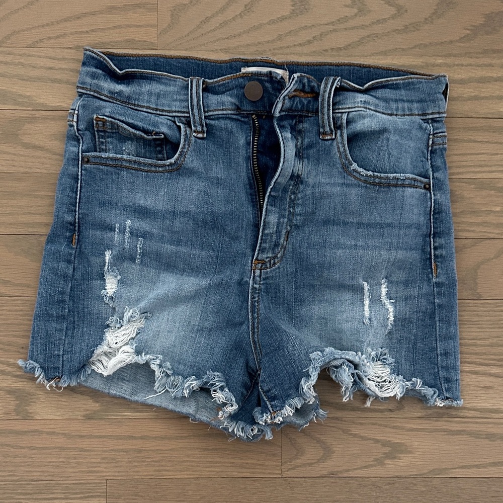 Altar'd State Blue Distressed Jean Shorts